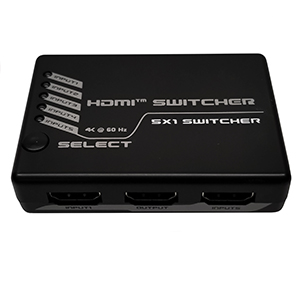 301255 - 5x1 HDMI 2.0 Switch with IR Remote - 4K UHD, 18Gbps, and HDR Support