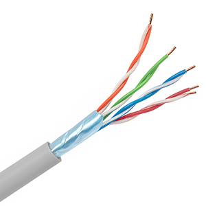 101151-S-GY - CAT5e Shielded Cable, 4 Pair, FTP, Riser Rated (CMR), Solid Bare Copper - Grey - 1000ft