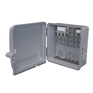 103933 - Demarcation Enclosure Structured Wiring Panel w/Locking Hinged Door, 9.9"W x 10.52"H x 5.29"D,  Grey