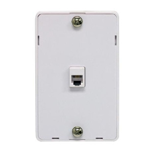 106305WH - 1-Port RJ12 6P6C Hanging Telephone Wall Plate - White