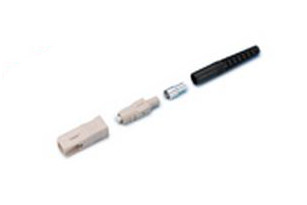 162411 - SC Connector, Multimode Simplex, Crimp, for 3mm Cable, Ivory Housing, Black