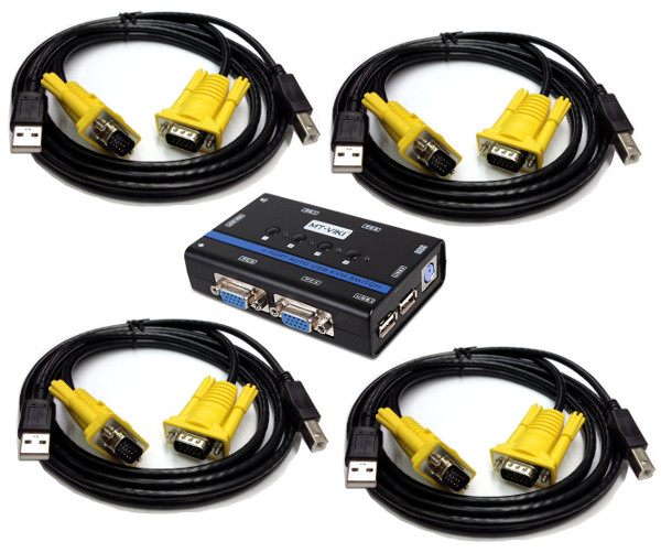 250534 - 4-Port Auto-Scan USB 2.0 + Audio KVM Switch with KVM Cables