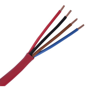 158654RD - Fire Alarm Wire - 18 AWG/4 Conductor, Riser (FPLR), Unshielded, Solid Bare Copper, 1000ft