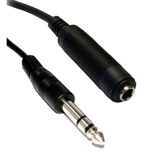 501715/15BK - 1/4" (6.35mm) Stereo Audio Extension Cable - Male to Female - 15ft