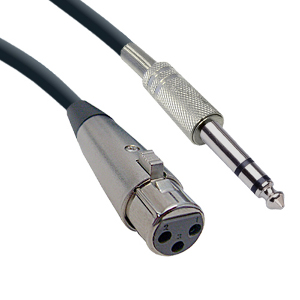 501904/15 - XLR 3-Pin to 1/4" Stereo Microphone Cable - Female to Male - 15ft