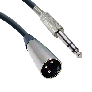 501905/10 - XLR 3-Pin to 1/4" Stereo Microphone Cable - Male to Male - 10ft