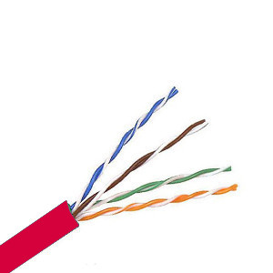 101354RD - CAT5e 350MHz Cable, 4 Pair, UTP, Plenum Rated (CMP), Solid Bare Copper - Red - 1000ft