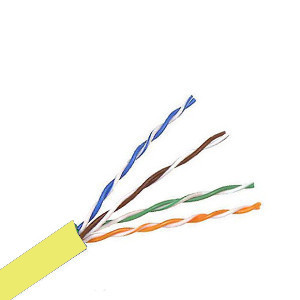 101154YL - CAT5e 350MHz Cable, 4 Pair, UTP, Riser Rated (CMR), Solid Bare Copper - Yellow - 1000ft