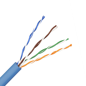 101154BL - CAT5e 350MHz Cable, 4 Pair, UTP, Riser Rated (CMR), Solid Bare Copper - Blue - 1000ft