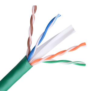101164GN - CAT6E 550MHz Cable, 4 Pair, UTP, Riser Rated (CMR), Solid Bare Copper - Green - 1000ft
