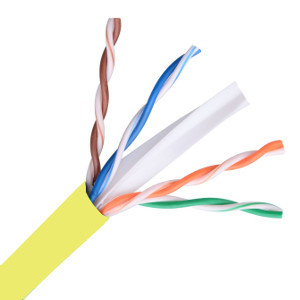 101164YL - CAT6E 550MHz Cable, 4 Pair, UTP, Riser Rated (CMR), Solid Bare Copper - Yellow - 1000ft