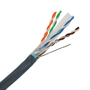 101169GY - CAT6A 10G 750MHz Cable, 4 Pair, FTP (Shielded), Riser Rated (CMR), Solid Bare Copper - Gray - 1000ft