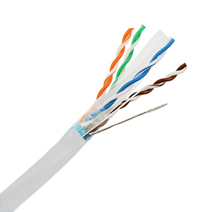 101169WH - CAT6A 10G 750MHz Cable, 4 Pair, FTP (Shielded), Riser Rated (CMR), Solid Bare Copper - White - 1000f