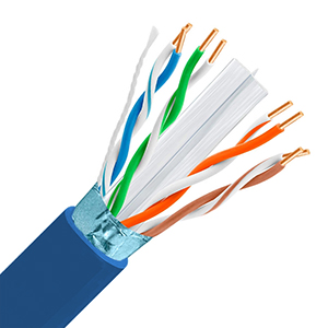 101361S/BL - CAT6E 600MHz Cable, 4 Pair, FTP, Plenum Rated (CMP), Solid Bare Copper - Blue - 1000ft