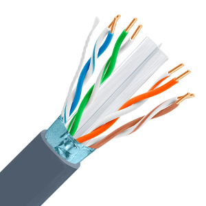 101361S/GY - CAT6E 600MHz Cable, 4 Pair, FTP, Plenum Rated (CMP), Solid Bare Copper - White - 1000ft