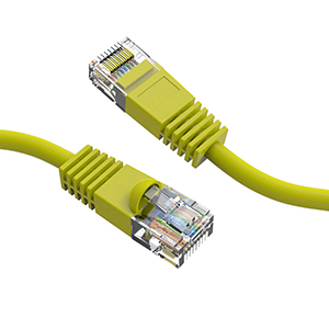 10195.5YL-S - CAT5e Snagless UTP Ethernet Network RJ45 Booted Patch Cable - Yellow - .5ft