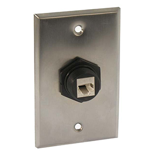 102162 - 1-Port Single Gang Stainless Steel Wallplate with Water Seal
