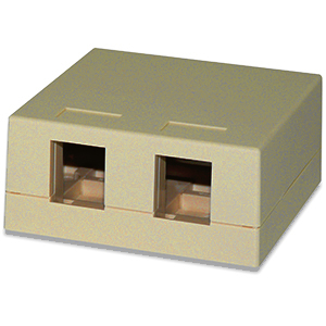 102302D/IV - 2-Port Keystone Surface Mount Box (Suitable for 8-in-a-row Jacks) - Ivory