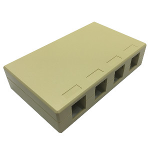 102304D/IV - 4-Port Keystone Surface Mount Box (Suitable for 8-in-a-row Jacks) - Ivory