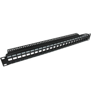 103024S - 24-Port Blank Keystone Patch Panel with Cable Management Support Bar