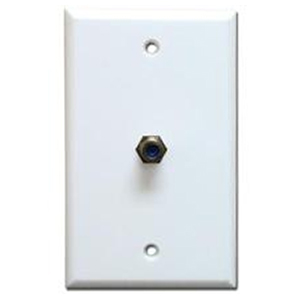 106395WH - 1-Port Smooth 3GHz Coax F-Type Jack Wall Plate - White