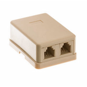 106415IV - 2-Port RJ11 6P4C Telephone Surface Mount Box - Ivory