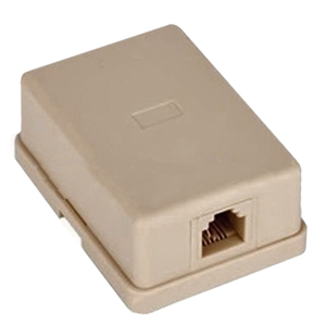 106420IV - 1-Port RJ11 6P4C Telephone Surface Mount Box - Ivory
