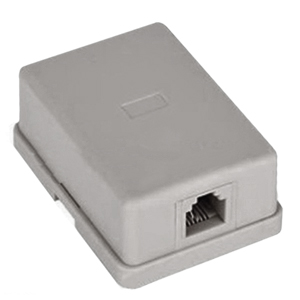 106420WH - 1-Port RJ11 6P4C Telephone Surface Mount Box - White