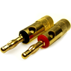 108281 - Gold Plated Speaker Banana Plugs - Open Screw Type - Solderless