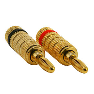 108283 - Gold Plated Speaker Banana Plugs - Closed Screw Type - Solderless