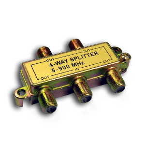 108614 - 4-Way Coax Splitter - 5-900Mhz
