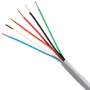 155556GY - Security Wire - 18 AWG/6 Conductor, CL3R, Unshielded, Stranded Bare Copper, 1000ft - Grey
