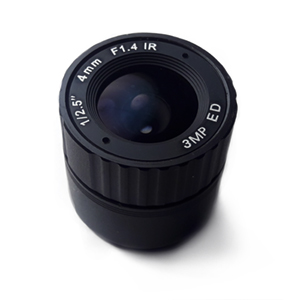 245844 - CS Mount Camera Lens - Fixed IRIS - Fixed Focal - 1/2.5", 4mm, F1.4, 3 Megapixel