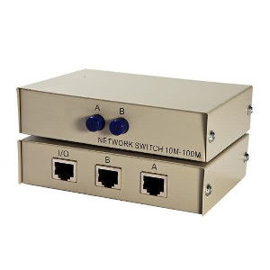 250502 - 1x2 or 2x1 - 2-Port AB Manual Sharing Ethernet RJ45 Switch Box