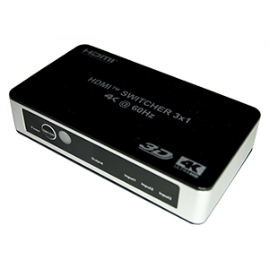 301061 - 3x1 HDMI 2.0 Switch with IR Remote - 4K UHD, 18Gbps, and HDCP 2.2 Support