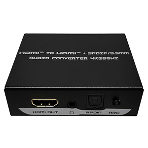 301225 - HDMI 2.0 to HDMI + Audio (SPDIF Toslink or 3.5mm Stereo) Extractor Converter - 4K@60Hz