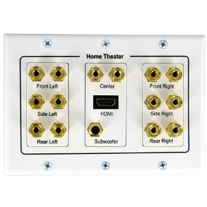 3W1075WH - 7.1 Speaker Wall Plate with HDMI Port