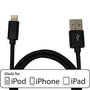 500095/1M - 3ft Apple Certified MFI 8-Pin Lightning to USB Cable (Charges & Syncs)