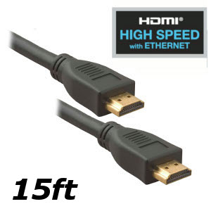 500248/15BK - High Speed HDMI Cable with Ethernet - 28 AWG - 15ft