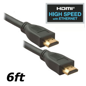 500248/06BK - High Speed HDMI Cable with Ethernet - 28 AWG - 6ft
