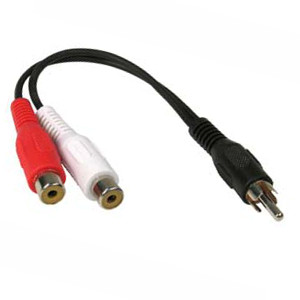 501500/.5BK - RCA Male to (2) RCA Stereo Female Cable - 6 inch