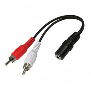 501503/.5BK - 3.5mm Stereo Female to (2) RCA Stereo Male Cable - 6 inch