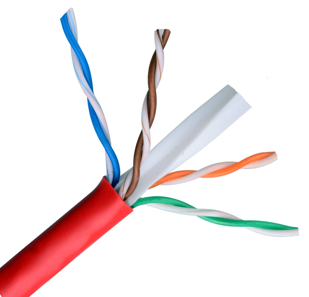 101164RD - CAT6E 550MHz Cable, 4 Pair, UTP, Riser Rated (CMR), Solid Bare Copper - Red - 1000ft