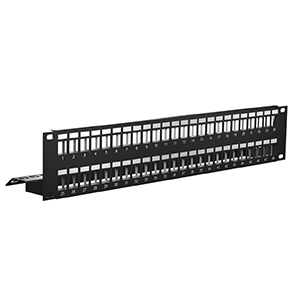 103048S - 19-inch 48-Port Keystone Patch Panel 2U with Cable Management Bar