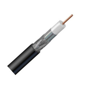 140116 - RG6 Coax Cable, 3GHz, Dual Shield, Riser (CMR), Black - 1000ft