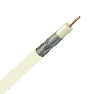 140152WH - RG6 Coax Cable, Quad Shield, Plenum (CMP), Solid Bare Copper Conductor,  White - 1000ft